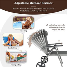 TEOYETTSF 2-Piece Folding Recliner Chair with Aluminum Reclining Backrest and Adjustable Wheels
