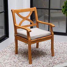 Cambridge Casual Harbor 3-Piece Teak Wood Outdoor Patio Bistro Chat Set, Side Table and 2 Patio Chairs for Garden, Balcony, Backyard and Poolside, Beige Cushion/Teak Wood