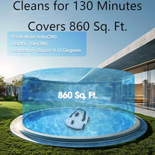 Cordless Robotic Pool Cleaner with Long Runtime, Fast Charging, Powerful Suction for Above Ground Pools