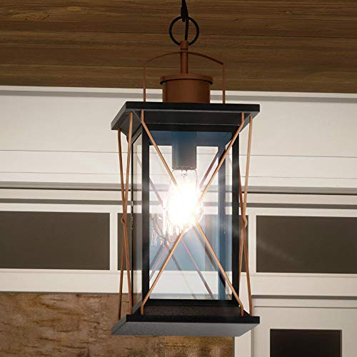 Urban Ambiance Luxury Colonial Outdoor Pendant Light, Large Size: 21" H x 9" W, with Tudor Style Elements, Olde Bronze Finish, UHP1231 from the Longmont Collection