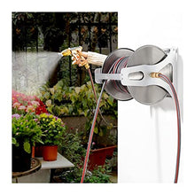 Versatile Garden Hose Reels,Wall Mount Hose Holder,Heavy Duty Hose Reel,Removable Hose Box,Easy to Use,for Outside, 98.4ft/30m