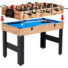 Evelove 3-In-1 Multi Combo Game Table Foosball Soccer Billiards Pool