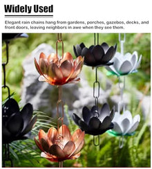 OGMOYT Decorative Rain Chain for Gutter Drainage, Adjustable Length for Easy Installation and Water Flow Control