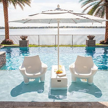 REZVANI FURNITURE STUDIO Tenjam Mibster Chair in Pool Lounge Chairs for Sun Shelf Set of Two, Pool Chairs and Lounger for Tanning Ledge Support up to 12" of Water Depth (New White Granite)