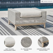 Signature Design by Ashley Large Wicker Outdoor Patio Ottoman, Gray