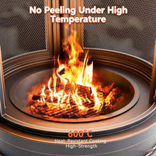 Outdoor Fire Pit & Patio Fireplace & Patio Heater, Heavy-Duty All-Weath Remov. Ash Pan, 360° Sparks Screen, Smoke Deflector, No Smoke Blowback, 2-in-1 Heat & Grill, for Bonfire Patio Garden Camp RV.