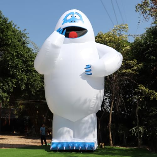Christmas Giant Inflatable Abominable Bumble Snowman with Led Lights Outdoor Yard Decorations, Blow Up Snow Monster Winter Outside Decor for Xmax Holiday Party Garden Lawn (with Blower, 16ft 5mH)