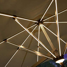 MidiLi Parasol Garden Umbrella 250cm Wall Solar LED Lights and Metal Pole - Garden tilt Adjustment Sun Shade Umbrella