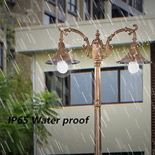 Post Lights Outdoor 290CM 114.17in Outdoor Garden Pillar Post Light Aluminum Path Pillar Lamp Waterproof IP65 Street Light 2-Head Bollard Path Lamp Mains Powered Pillar Post Light Pillar Lamp