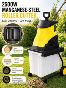Garden Mulcher Electric Wood Chipper for Home Yard Cleanup 10m-PowerCord