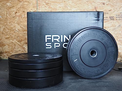 OneFitWonder Black Bumper Plate Set - 170 lbs for Weightlifting & Strength Training