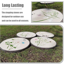 Elitix Stepping Stone Plant Step Stones Kits for Outdoors Garden, 13" Path Stepping Decorative Stone Set of 4, Large Ornaments Lawn Stone for Patio Terrace Yard