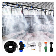 ERRULAN Livestock Fence Mounted Misting System for Animal Welfare, Fog Spray Cooling Kit for Barn Heat Stress Reduction, Farm Irrigation & Outdoor