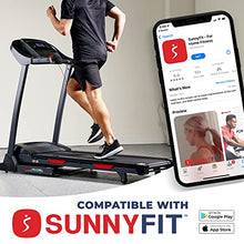 Sunny Health & Fitness Folding Incline Treadmill Black