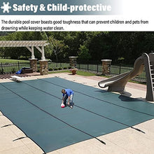 WAHHWF Outdoor Deck Pools Cover Round, 30ft/28ft/26ft/24ft/22ft/18ft/15ft/14ft/12ft/10ft/8ft/7ft/6ft/5ft Winter Heavy Duty In-Ground Swimming Pool Safety Cover Green Mesh, Custom Size(4.6m/15ft)