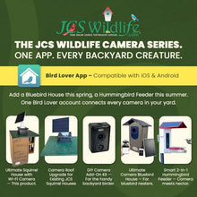 JCS Wildlife Squirrel House w/Wi-Fi Camera, Solar Panel, Predator Guard (Red/Gray)