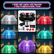 1HP Floating Pond Fountain Aerator With 4 RGB Lights