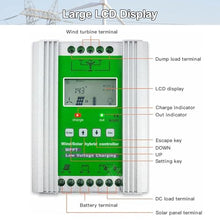 pealiritansemen 1000 W Solar & Wind Energy MPPT Controller, Wind Solar Hybrid Charge Controller, Support 3 Load Modes, with External Unloading Resistor, for Power Plants,48V