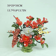 YXIANG56Q Fake Plants Chinese Style Artificial Bonsai Jade Flower Basket Bonsai Miniature Artificial Plants Potted for Home Office Decor Desktop Display Bonsai Tree, yuqing2022