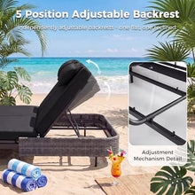NICESOUL Double Chaise Lounge Outdoor, 51.2" Wide 2-Person Daybed with Independent Recline, Loveseat with 4" Thick Cushions, Heavy Duty All-Weather Wicker Sunbed for Patio Poolside Garden