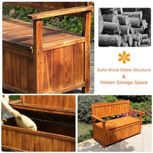 JINGSHIQIAOPL Outdoor Storage Bench Wooden, 2-Person Wood Bench Outdoor, 47'' Patio Storage Bench with 40 Gal Inner Space for Patio, Garden, Balcony, Yard(White)
