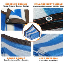 10x10m Heavy Duty UV Blocker Shade Sail Canopy - Waterproof Tear Resistant Perfect for Garden Patio Greenhouse Car Shelter - Blue Stripe Design