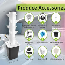 BTURYT Indoor Hydroponic Growing Tower Growing Vertical Growing Tower 6 Layers 18 Plant Sites with Pump and Mobile Water Tank Adapter