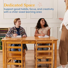 ECR4Kids Rectangular Hardwood Table Set with Chairs Honey