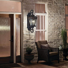 Kichler Tournai 37.75" 4 Light Outdoor Wall Light with Clear Seeded Glass in Textured Black