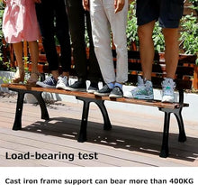 ERoomQ Outdoor GThe Bench,Patio Seating Benches, 2 Seater Outside Park Iron Bench Seat, Weather Proof Porch Path Chair, Slatted Seat with Cast Iron Frame