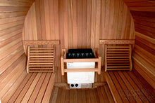 None 6-Foot Canadian Outdoor Pine Wood 4-Person Barrel Sauna Wet/Dry SPA with 9KW Electric Heater and Lava Rocks