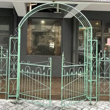 Green Extra Large Arch, Metal Pergola Arbor with Gate, Garden Arch Trellis for Outdoor Terrace Hotel Party Decoration Lawn Balcony, Etc (Size : 300cm/118.1in)