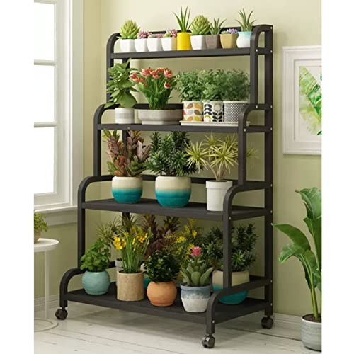 ZOCWJK Metal Plant Stand Indoor Flower Shelf Holder 4 Tier 140cm Display Rack for Garden Patio Balcony Outdoor Plant Storage Shelf Stand for Pots,80x50x140cm