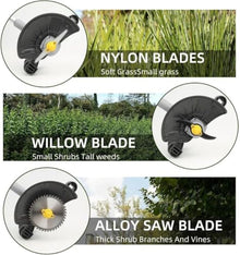 2-in-1 21V Cordless Grass Trimmer with 3 Replaceable Blades