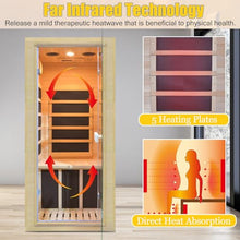 Homsido Far Infrared Mini Indoor Sauna Hemlock Wood Beige