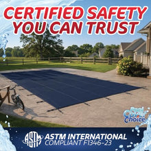 Safety Cover 14 ft x 28 ft Center Step Rectangle Inground Pool Size – Blue