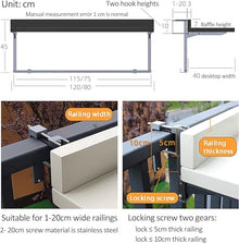 JOMRTS Commercial Kitchen Island, Wall Mounted Outdoor Balcony Bar Table Adjustable Height Folding Design (Black 47.2 * 15.7in)