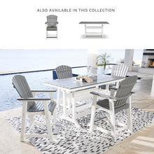 Ashley Transville Outdoor Counter Height Dining Table, 72 Inch Rectangular Patio Table with Umbrella Hole, Durable Weather Resistant HDPE, Ideal for Patios, Gray and White