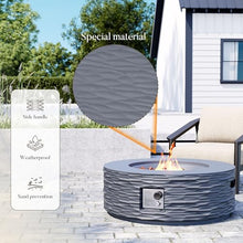 Cosiest Propane Fire Pit for Outside, 35 in Round Gas Fire Pits for Outdoor Patio, Certified, 50000 BTU Concrete Rectangle Base with Rain Cover, Free Lava Rocks
