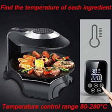 1400W Smokeless Barbecue Machine, Smokeless Electric Barbecue Grill with LCD Display Screen, 360° Automatic Rotating Baking Pan & Non-Stick, 1~80 Minutes & 80-280°C Adjustable, for Party