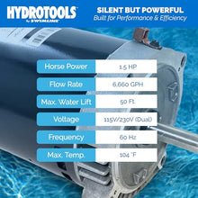 Swimline HYDROTOOLS Replacement Pool Pump Motor for Inground Pumps 1.5 HP Large Pools Compatible with Hayward Super Pump 1.5 Horse Power 75015