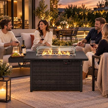 Tangkula 52 Inch 50,000 BTU Patio Propane Fire Pit Table with Wind Guard