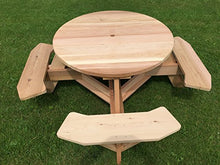 Western Red Cedar 45" Round Top Picnic Table w/Easy Seating