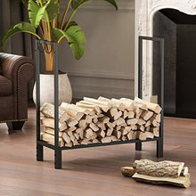 DJVHSRI Iron Black Wood Storage Rack Fireplace Front Firewood Shelf Wood Firewood Shelf Home,