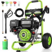 Commercial 4200PSI 4GPM 212CC Gas Pressure Washer, 7.0 HP Professional Gas Power Washer with 5 QC Nozzles 25FT Hose 1L Soap Bottle for Car Fence Driveway Yard (EPA/CARB/ETL Compliant), Green