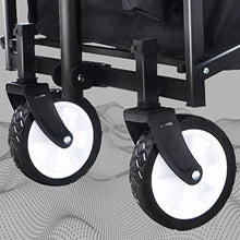 Push and Pu Folding Wagon with Canopy A-Field Coapsible Beach Wagon Outdoor Garden Cart Portable Hand Cart for Grocery ping Picnic Yard (Color : Black)