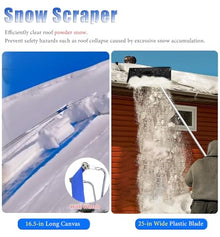 DFEDHF Adjustable Lightweight Aluminum Snow Rake 6.2-21 ft for Roofs, Solar Panels & Porches, Easy Snow Clearing Tool for Seniors, Includes Scraper - Portable Snow Removal Solution, with Oxford Cloth