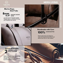 Mern Living Faux Leather Hanging Egg Chair – Handmade Hammock Swing Chair for Bedroom, Indoor & Outdoor Patio Swing, 275 lbs Capacity, Double-Layered Leather