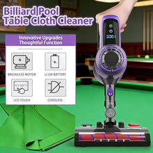 PioMue Pool Table Vacuum Cleaner, Electric Billiard Cloth Cleaner with LED Light, 22kPa Suction Power, 2-Speed Settings, for Cleaning and Care Table Cloth Care