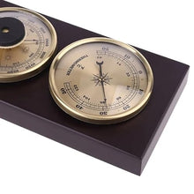 QERTYHKK 3in1 Wall Hanging Thermometer Barometer Hygrometer Weather Station with Wooden Base